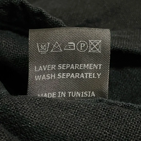 Isabel Marant Etoile Linen Blend Utility Jacket Zip Front Belted Black 6 Medium - Picture 12 of 13